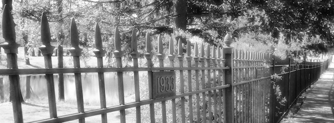 Campus fence pano infrared