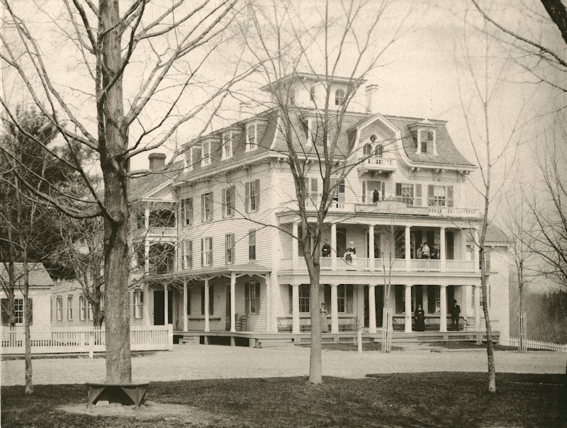 The Mansion House, the closest thing Easthampton had to a grand hotel. Early in the 20th century Williston purchased the building, which older alumni will remember as Payson Hall.