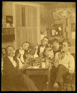 A formal meeting of Sigma 'Eta Delta. The reverse of the photograph is dated 1890. (Click images to enlarge.)