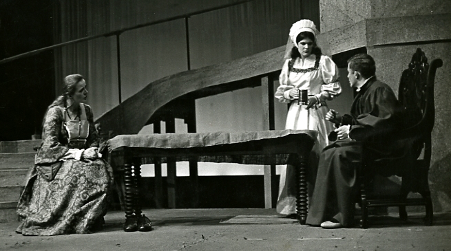 As Lady Alice More, 1966, with Theo Westenberger '68 and Doug Jones '67. (Paul Wainwright '68)