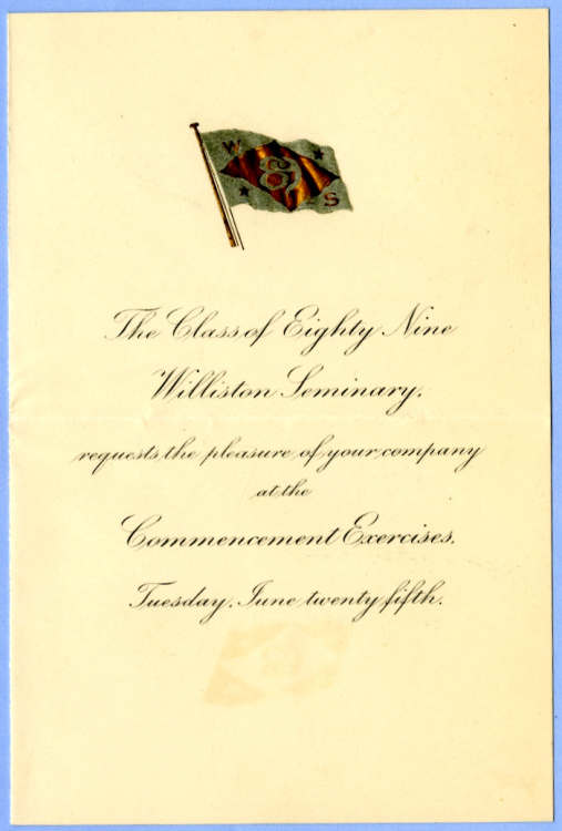 George B. Wardman scrapbook. 1889 commencement invitation.