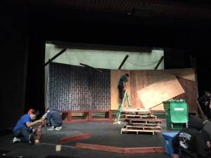 Love seeing the layers of the set coming off...amazing to see past shows coming through. Can anyone name the play the blue paint is from? 