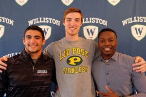 Mark Wilson, Kyle Doucette, and Michael Dereus all signed with Division I college sports programs.