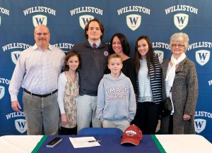 Brian Sullivan and family members at a signing on campus