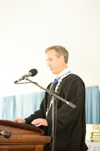 Head of School Robert W. Hill III addresses the assembly. Photo by Joanna Chattman