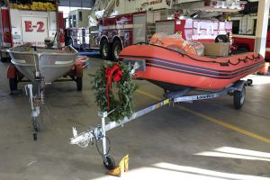The old aluminum boat and its newer replacement